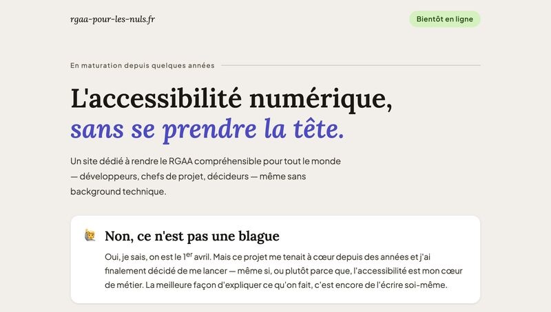 Capture d'écran du site rgaa-pour-les-nuls.fr